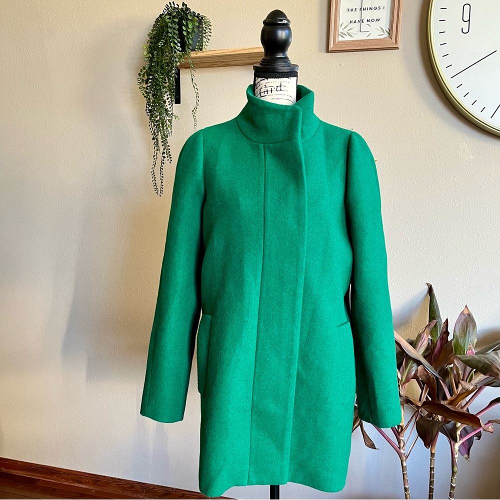 J. Crew Mercantile Green Wool Peacoat Winter Coat Size 8